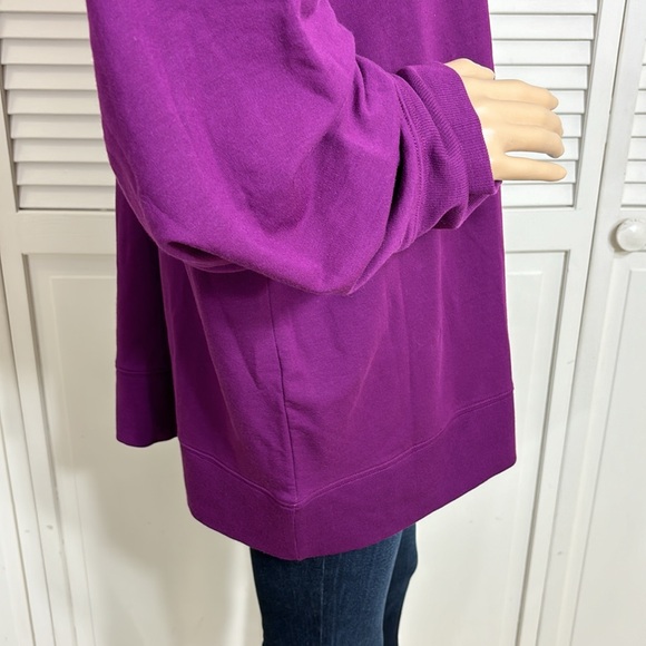 NWT Athleta Oversized Long Sleeve Balance Henley Sweatshirt in Exotic Fuchsia 3X - Picture 8 of 13